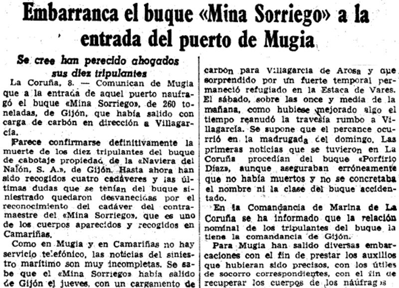 Mina Sorriego - La Vanguardia - 9 de marzo de 1953